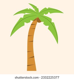 Coconut tree vector illustration. Design element with summer theme.