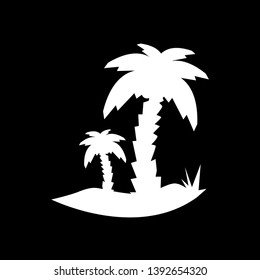 Coconut Tree vector illustration. Silhouette of Palm Trees isolated on black. Suitable for summer background