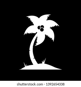 Coconut Tree vector illustration. Silhouette of Palm Tree isolated on black. Suitable for summer background