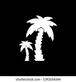 Coconut Tree vector illustration. Silhouette of Palm Trees isolated on black. Suitable for summer background