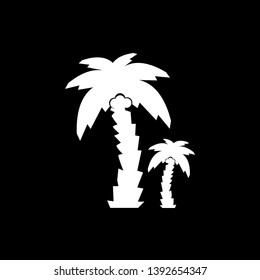 Coconut Tree vector illustration. Silhouette of Palm Trees isolated on black. Suitable for summer background