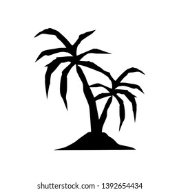 Coconut Tree vector illustration. Silhouette of Palm Trees isolated on white. Suitable for summer background