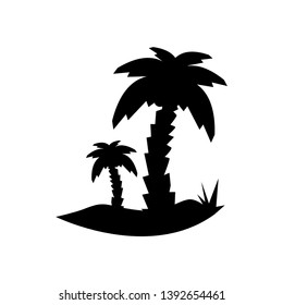 Coconut Tree vector illustration. Silhouette of Palm Trees isolated on white. Suitable for summer background