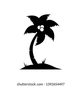 Coconut Tree vector illustration. Silhouette of Palm Tree isolated on white. Suitable for summer background