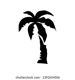 Coconut Tree vector illustration. Silhouette of Palm Tree isolated on white. Suitable for summer background