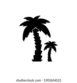 Coconut Tree vector illustration. Silhouette of Palm Trees isolated on white. Suitable for summer background