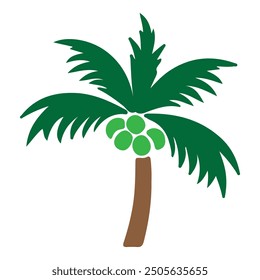 Kokosnussbaum, Vektorfarbe 