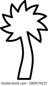 Coconut Tree Vector Line Icon Design
