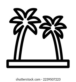 Coconut Tree Vector Line Icon Design
