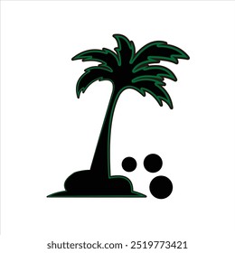 DESIGN DE LOGOTIPO DE VETOR DE ÁRVORE DE COCO