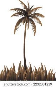 coconut tree vector sign, palm tree silhouette