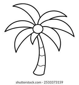 coconut tree of vector silhouette