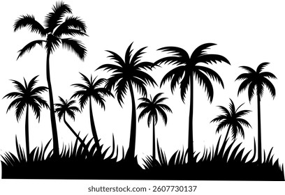 Coconut Tree Vector silhouette icon, Coconut Tree Vectors