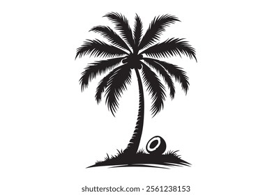 coconut tree vector silhouette illustration