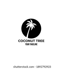 coconut tree vintage logo minimalist vector symbol illustration design