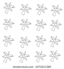 coconut tree wallpaper isolated with outline