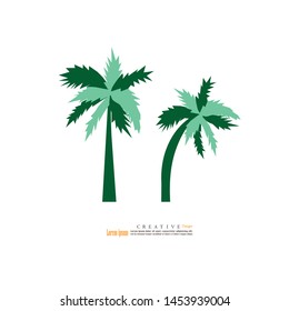 coconut tree,palm tree icon on white background.vector illustration.eps10.