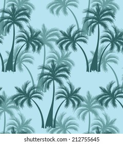 coconut trees and blue background.