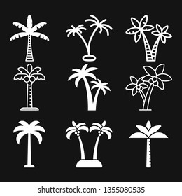 Coconut trees Icon vector sign symbol for design