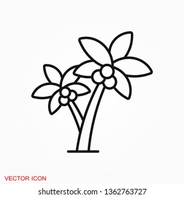 Coconut trees Icon vector sign symbol for design