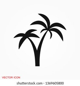 Coconut trees Icon vector sign symbol for design