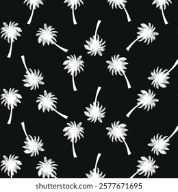 coconut trees pattern black background