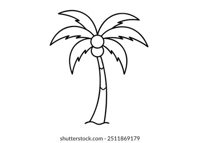 coconut trees in a row with a white background