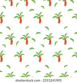 Coconut trees texture, cartoon style coconut trees seamless pattern