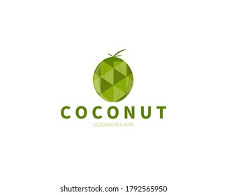 Coconut with Triangle Pattern Logo Concept. Vector Design Illustration. Symbol and Icon Vector Template.