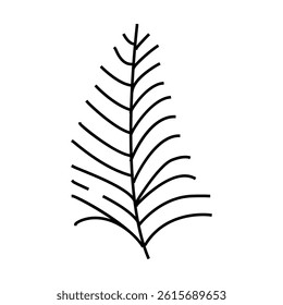 coconut tropical leaf line icon vector. coconut tropical leaf sign. isolated symbol illustration