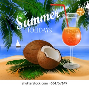 Coconut tropical nut background