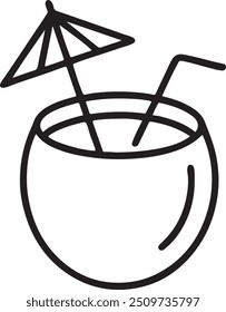 coconut and umbrella vector illustration silhouette design.coconut icon vector logo coconut isolated pattern slice art coconut symbol juice food illustration separated summer season holiday 