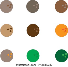 Coconut in a variety of beautiful colors.