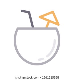coconut vector colour flat icon 