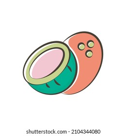 Coconut vector Filled Outline Icon Design illustration. Food and Drink Symbol on White background EPS 10 File