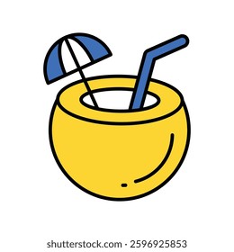coconut vector filled outline icon. EPS 10 file