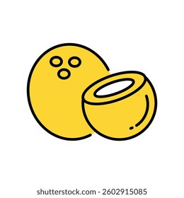 Coconut  vector filled outline icon. EPS 10 file