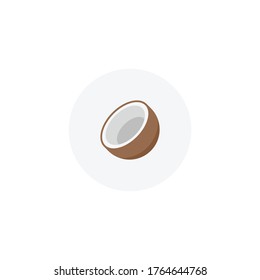 coconut. vector flat icon. fruit. cosmetics. outline illustration. EPS 10