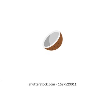 Coconut vector flat icon. Isolated tropical fruit coconut emoji illustration 