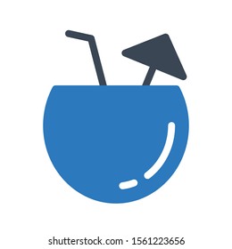 coconut vector glyph colour icon 