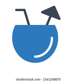 coconut vector glyph colour icon 