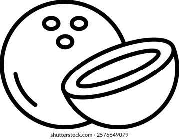 Coconut vector icon. Can be used for printing, mobile and web applications.