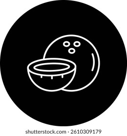 Coconut vector icon. Can be used for printing, mobile and web applications.