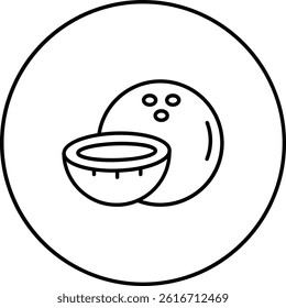 Coconut vector icon. Can be used for printing, mobile and web applications.