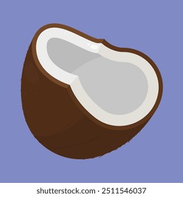 Coconut vector icon. Fresh Coconut fruit vector icon. coco icon. Cracked coconut icon