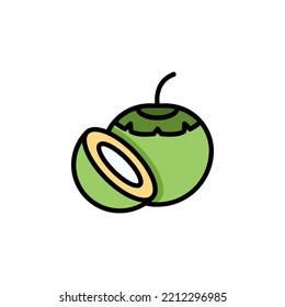 coconut vector icon. fruit icon filled line style. perfect use for icon, logo, illustration, website, and more. icon design filled line style