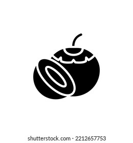 coconut vector icon. fruit icon solid style. perfect use for icon, logo, illustration, website, and more. icon design glyph style