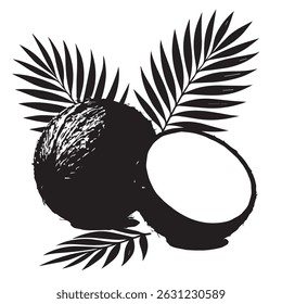 "Coconut Vector Icon Illustration – Design Template on White Background"