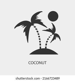 Coconut vector icon illustration sign