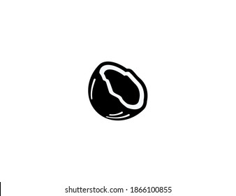 Coconut vector icon. Isolated coconut illustration